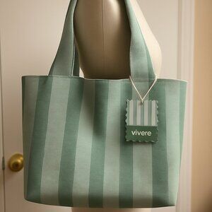 Stripe Woven Tote Bag